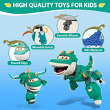 Super Wings 5" transformující postavy 2-balení Transformující přeplňovaný Jett + Tino Transformer Hračka pro chlapce a dívky Věk 3+ Červené akční figurky Naty Shop