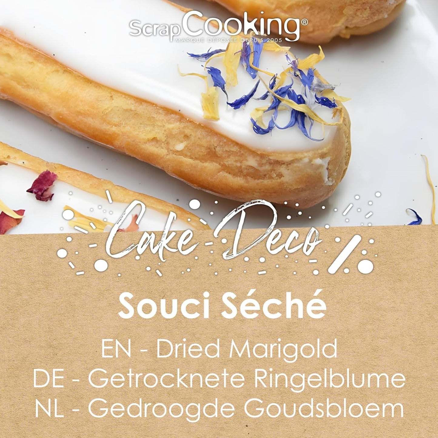 ScrapCooking - Sušené měsíčky 3,5g - Jedlé květiny - Ozdoby na pečení - Na dezerty, dorty, dorty, muffiny - Vánoce, jaro, narozeniny - zlatožlutá - 7471