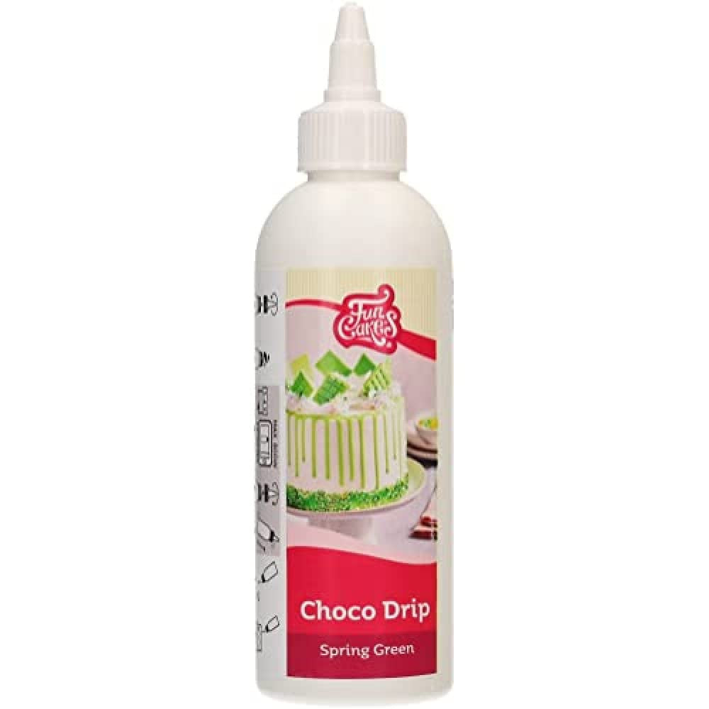 Funcakes Choco Drip Spring Green (Grün): Köstlicher Gesmack, Einfach Zu Verbenen, Perfekt Für Tropfkuchen, Drip Gesmack Nach Schokolade. Wiederverschließbare Packung 180 G. Směs na pečení a vaření Naty Shop Default Title