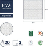 PAW - 3vrstvé ubrousky (33 X 33 cm) I 20 kusů I Ideální pro narozeniny, večírky, svatby, přijímání a svátky I Barevné papírové ubrousky - zvláštní příležitosti, ozdoby I Inspirace Classic (zlatá)