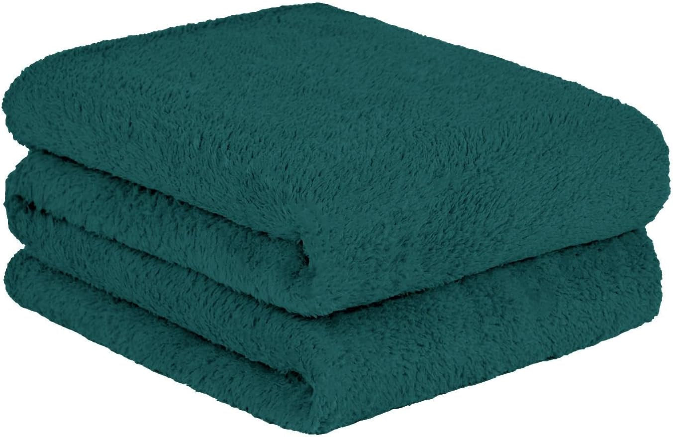 Brentford's Teddy Fleece deka Velká deka na postel Plyšová super měkká teplá pohovka Přehoz přes postel Černá - 150 X 200 Cm Postele a deky Besuche den Brentfords-Store Modro-zelená Zelená 150 X 200 Cm