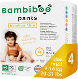 Bambiboo jednorázové plenky, šetrné k pokožce, jemné bambusové vlákno - dětské plenkové kalhotky - jednorázové plenkové návleky - ochrana citlivé pokožky - vysoce savé - velikost 4 (Maxi), 16 kusů