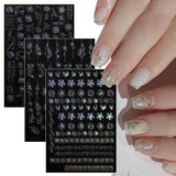Jmeowio Nagelsticker Aurora Geometrisch 12 Blatt Nail Art Sticker Selbtklebend Nagelaufkleber Bunt Dekoration Nageldesign Zubehör