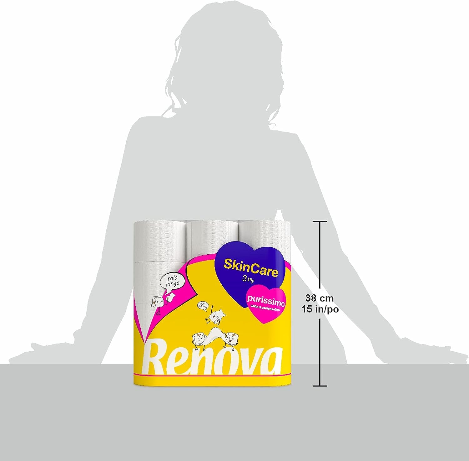Renova Skincare Purissimo toaletní papír, 12 rolí, bílý