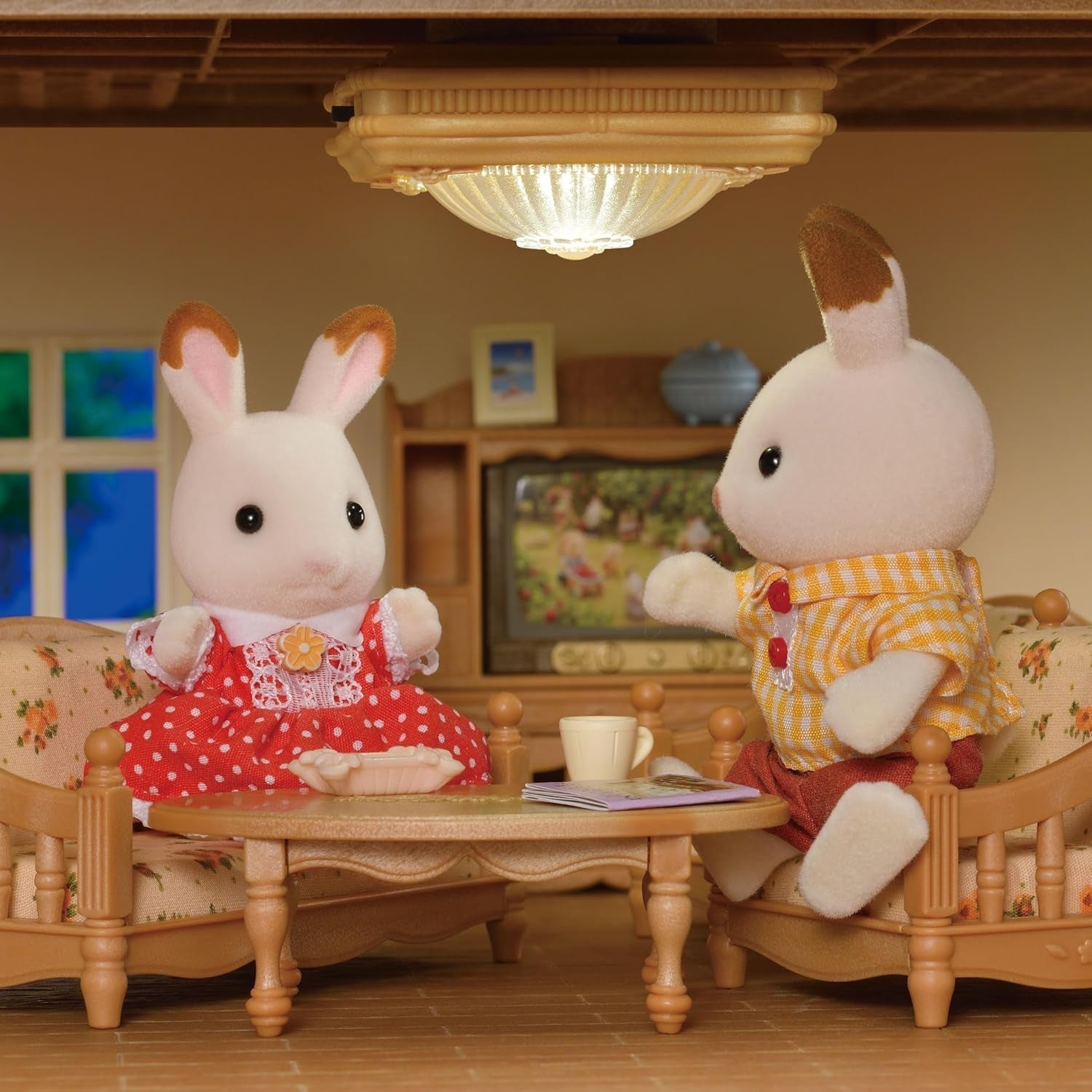 Stropní lampa Sylvanian Families 5528 - Nábytek do domečku pro panenky Brown Naty Shop Dolls