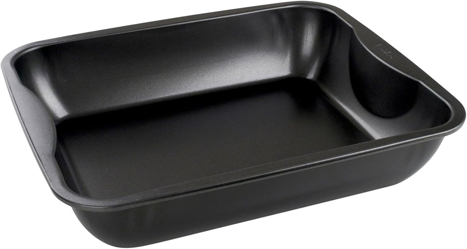 Zenker Xxl-Brat- Und Auslaufform (40 X 8 X 34 Cm) SPECIÁLNÍ VAŘENÍ, Rechteckige Ofenform Mit Antihaftbebeschichtung, Backblech Für Krosse Braten & Saftige Aufläufe (Farbe: Schwarz), Menge: 1 Stück Na pečení formy a plechy