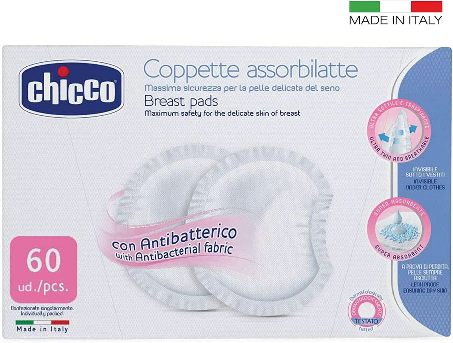 Chicco Naturalfeeling Antibakteriální tampony, 60 ks Příslušenství pro potraviny a kojení Bebe Naty Shop