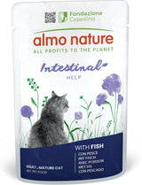 Almo Nature Functional - Intestinal Help - Mokré krmivo pro dospělé a zralé kočky s citlivými střevy - s rybami - podporuje mikrobiom - 70 g (balení 30 ks)
