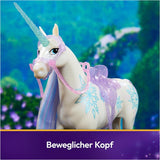 Unicorn Academy Unicorn Glacier – 28 cm vysoký, Laylin originální Netflix Unicorn se skutečnou hřívou a ocasem, odnímatelnou uzdou, sedlem a kartáčem, pro děti od 4 let