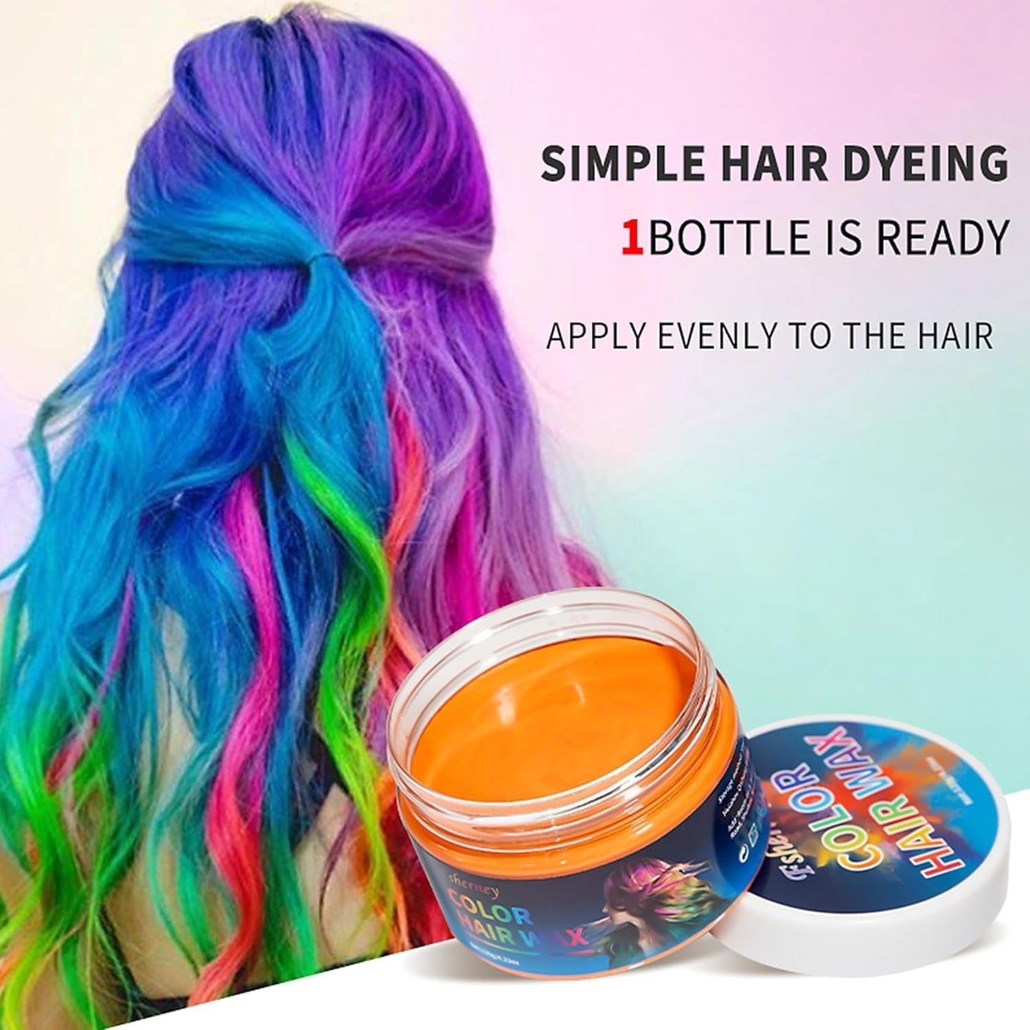Temporary Green Hair Dye – Vosk pro barvení vlasů, Tón vlasů pro muže Ženy, Přírodní vlasová pomáda, Vosk pro barvení vlasů Crazy Party (4,23 oz, Zelený) Naty Shop Hair Dye