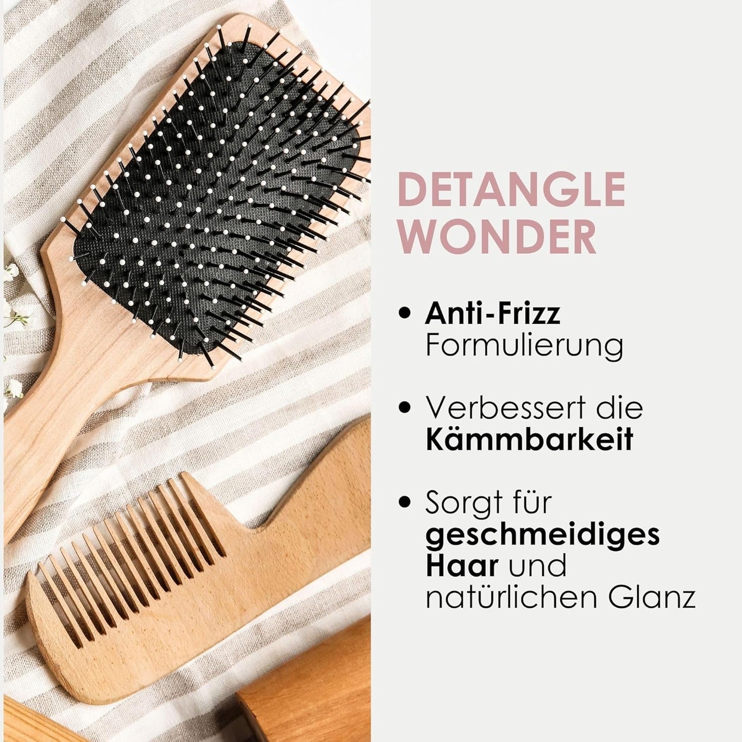 Jean & Len Knot Remover 2-fázový bezoplachový kondicionér ve spreji, vhodný pro všechny typy vlasů, rozčesává vlasy a zlepšuje rozčesatelnost, svěží vůně, rozčesávání, bez silikonů a parabenů, vegan, 100 ml Produkty na rozčesávání Naty Shop