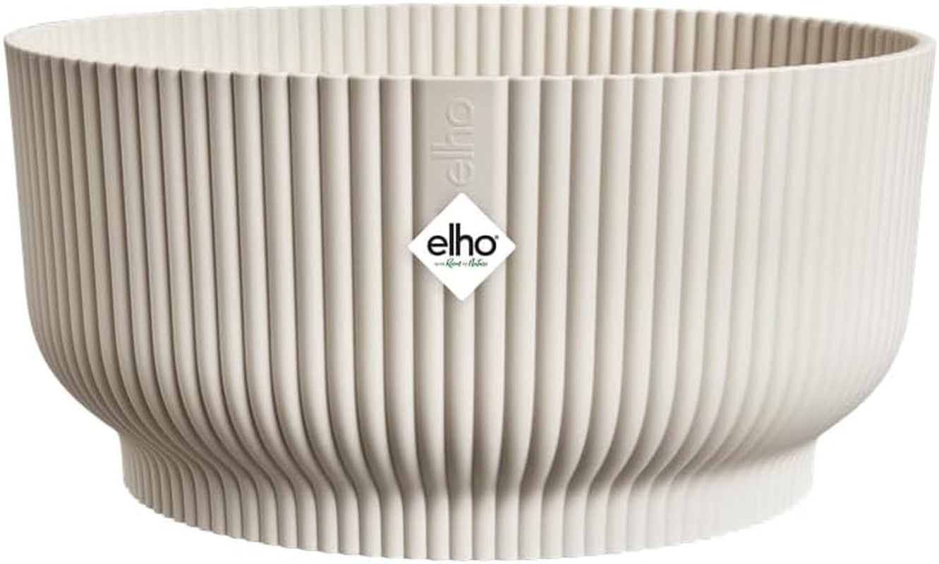 elho Vibes Fold Bowl 25 - Vnitřní květináče - 100% recyklovaný plast - Ø 24,9 x V 12,1 cm - Bílé/bílé prádlo