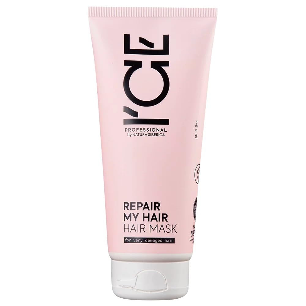 ICE Professional by Natura Siberica Repair My Hair Mask - Intenzivní opravná maska pro poškozené vlasy - Se sibiřským cedrem a PRO-keratinem - 200 ml Naty Shop Colored Hair Mask 200 Ml (1 balení)