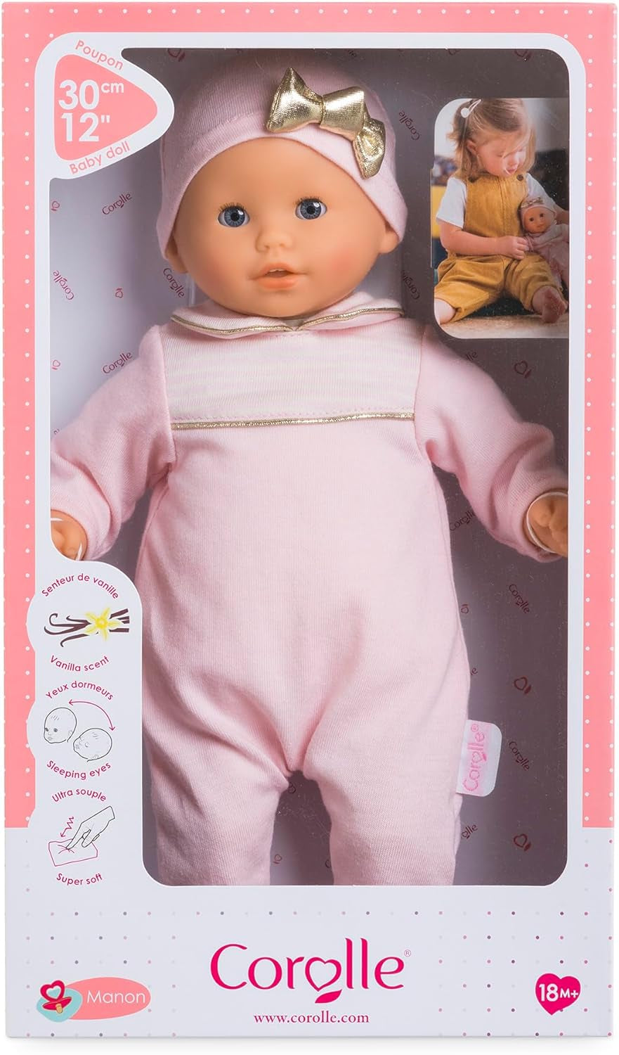 Corolle 9000100270 - Mon Premier Poupon Calin Manon Francouzská panenka s talismanem a vůní vanilky