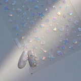 JMEOWIO 3D Nálepka na nehty Aurora Muschel Seestern Nálepka na nehty Selbtklebend Nagelaufkleber 5D Stereoskopické Ozean Téma Dekorace Nageldesign Zubehör 1 Blatt