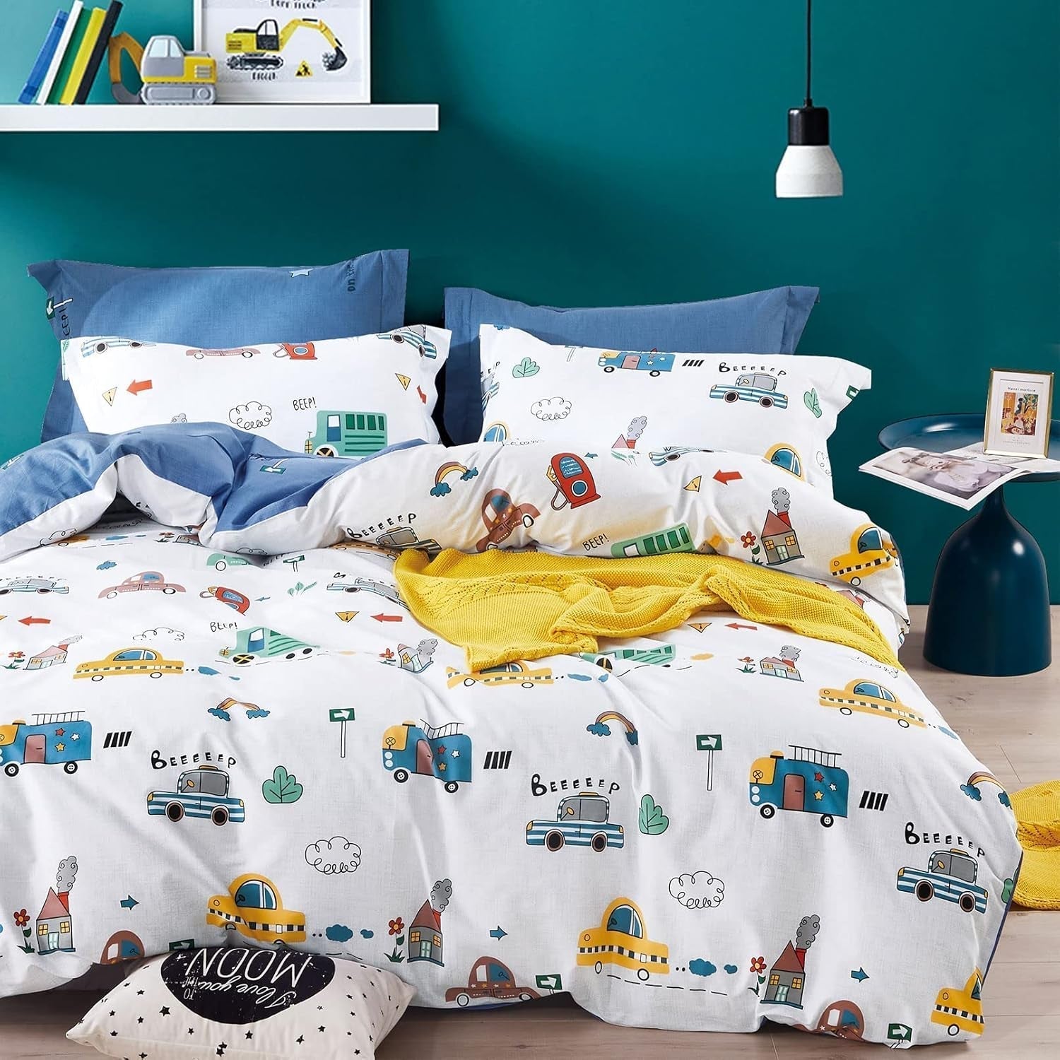 Dětské povlečení chlapci s různými vzory, 100% bavlna Povlečení dětské Naty Shop Auto (model 2) 100 X 135 cm