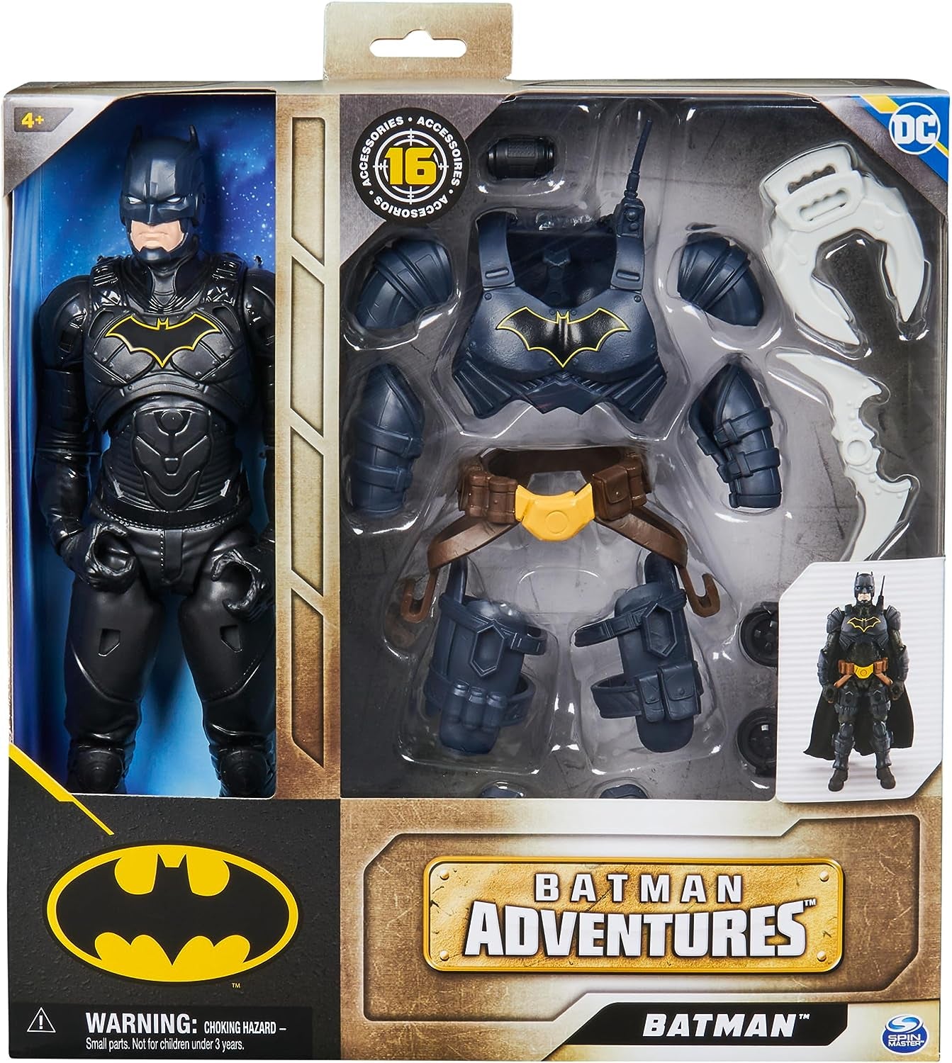 Akční figurka DC Batman Adventures, 30 cm – s 16 kusy vybavení a plně pohyblivá pro vzrušující dobrodružství a akční kaskadérské kousky, hračka pro děti od 3 let akční figurky Naty Shop