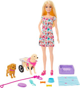 Panenka Barbie Dog Duo a příslušenství, včetně malého psa a velkého psa s invalidním vozíkem, vodítkem, miskou na jídlo, pelíškem a pamlsky, věk 3 a více, HTK37 Naty Shop Dolls Výchozí název