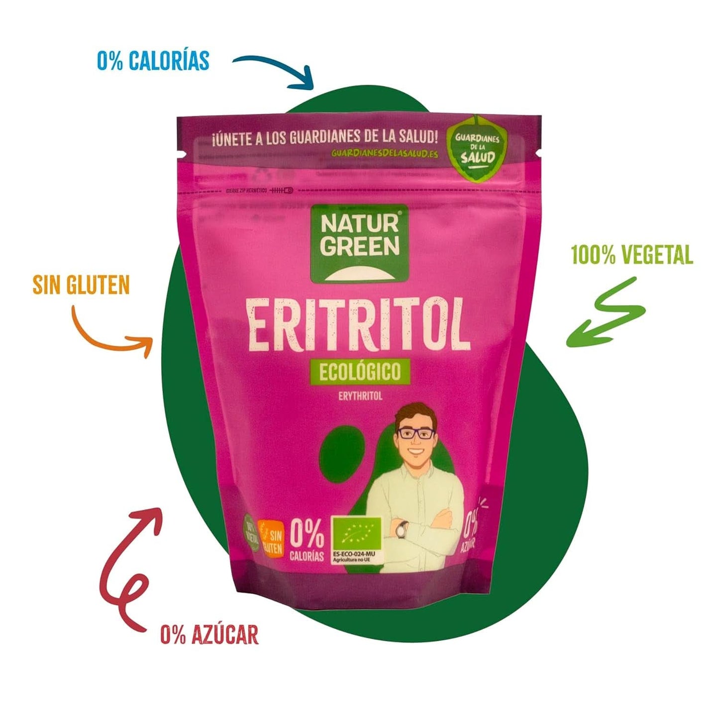 Bio Erythritol, přírodní sladidlo, organické, nízký glykemický index, 500 gramů sladidla Naty Shop