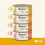 Applaws 100% přírodní prémiové vlhké krmivo pro kočky Výběr kuřecího vývaru pro dospělé kočky – 4 balení (12 x 70 g)