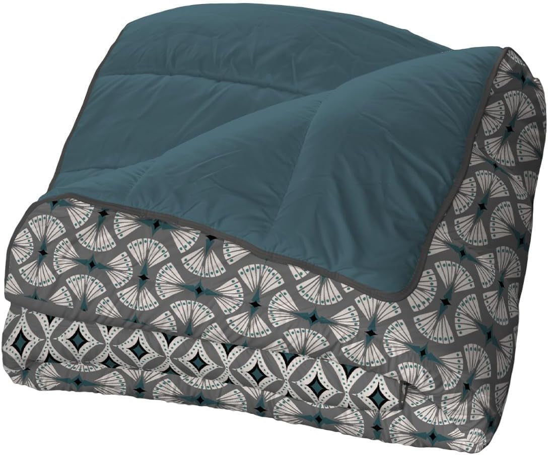 Bleu Câlin Potištěná 1 osoba Hermance přikrývka, polyester, modrá/šedá, 140 X 200 Cm Přikrývky a přikrývky Naty Shop Modrá/šedá/bílá 140X200 Cm
