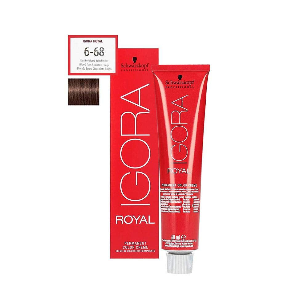Schwarzkopf IGORA Royal Premium Barva na vlasy 6-68 tmavě blond čokoládově červená, 1 balení (1 x 60 g) Barva na vlasy Naty Shop