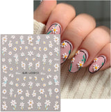 JMEOWIO 3D Nálepka na nehty Blumen Nálepka na nehty Selbstklebend Nagelaufkleber 5D Stereoskopické Letní Frühling Blumen Dekoration Nageldesign Zubehör 4 Blatt