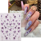 JMEOWIO 3D Nálepka na nehty Blumen Nálepka na nehty Selbstklebend Nagelaufkleber 5D Stereoskopické jarní letní dekorace Nageldesign Zubehör 4 Blatt