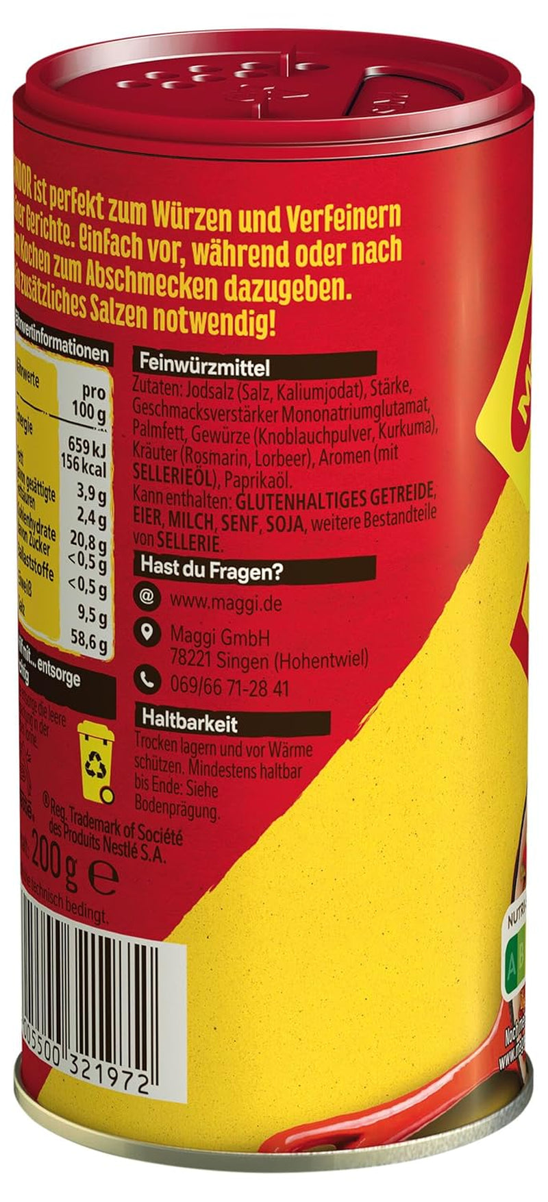 MAGGI Fondor koření na zeleninu, maso nebo ryby, koření na polévky nebo saláty, balení 10 ks (10 x 200 g)