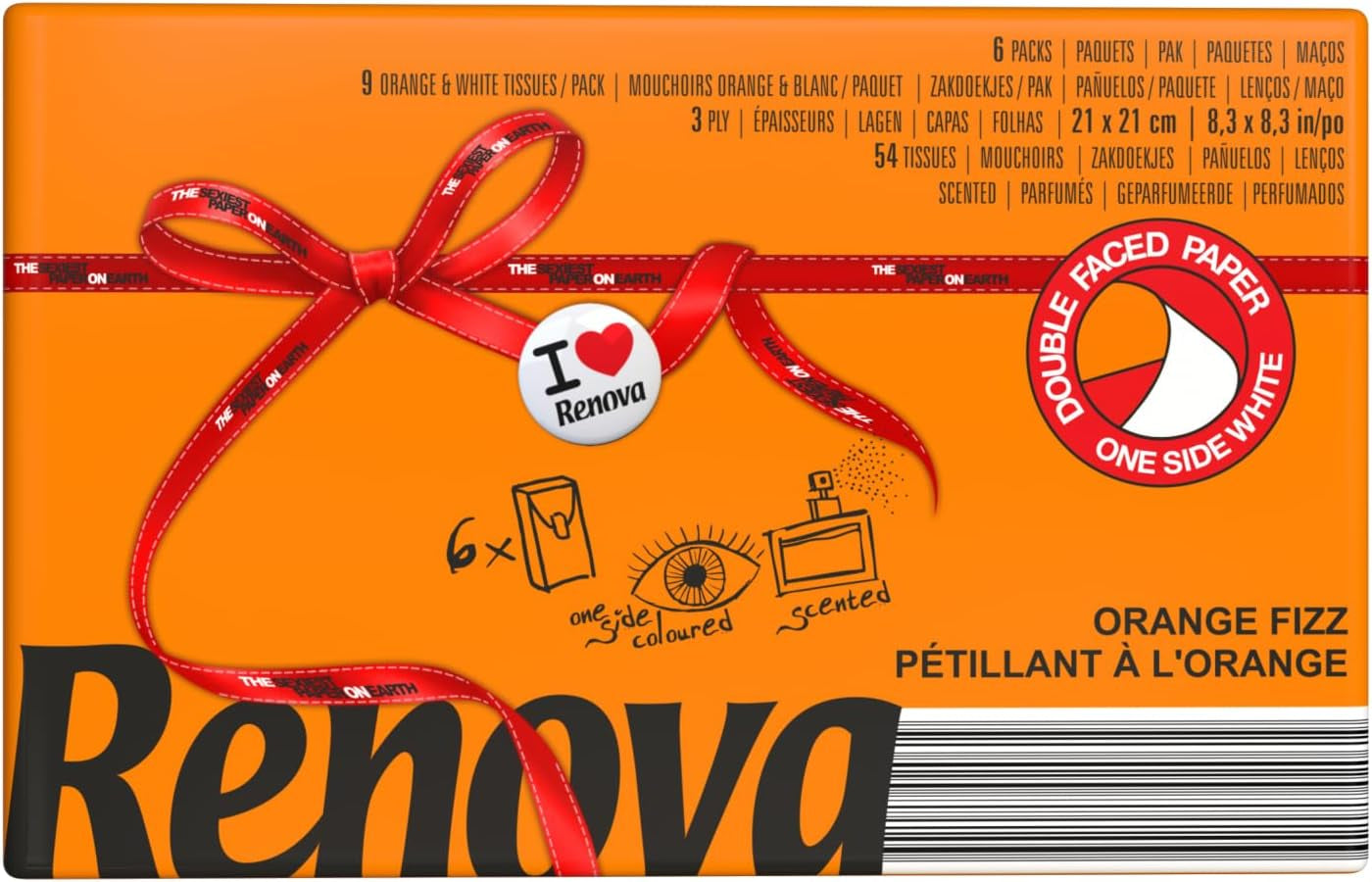 Kapesní kapesní ubrousky RENOVA ORANGE FIZZ 6 balení