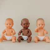 Panenka Miniland Baby, africký chlapec, 32 cm, anatomicky správná