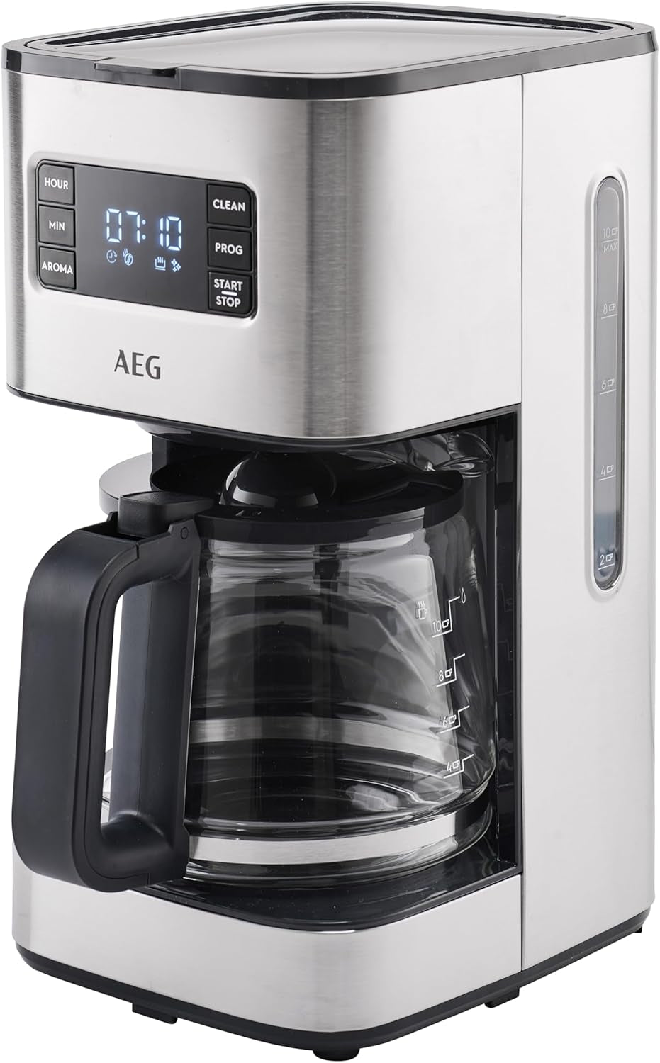 Espresso AEG Deli 5, 1,5 l, programovatelný časovač, funkce udržování teploty, bezpečnostní zastavení, ukazatel hladiny vody, optimální dávkování, funkce proti odkapávání, nerez, CM5-1-6ST