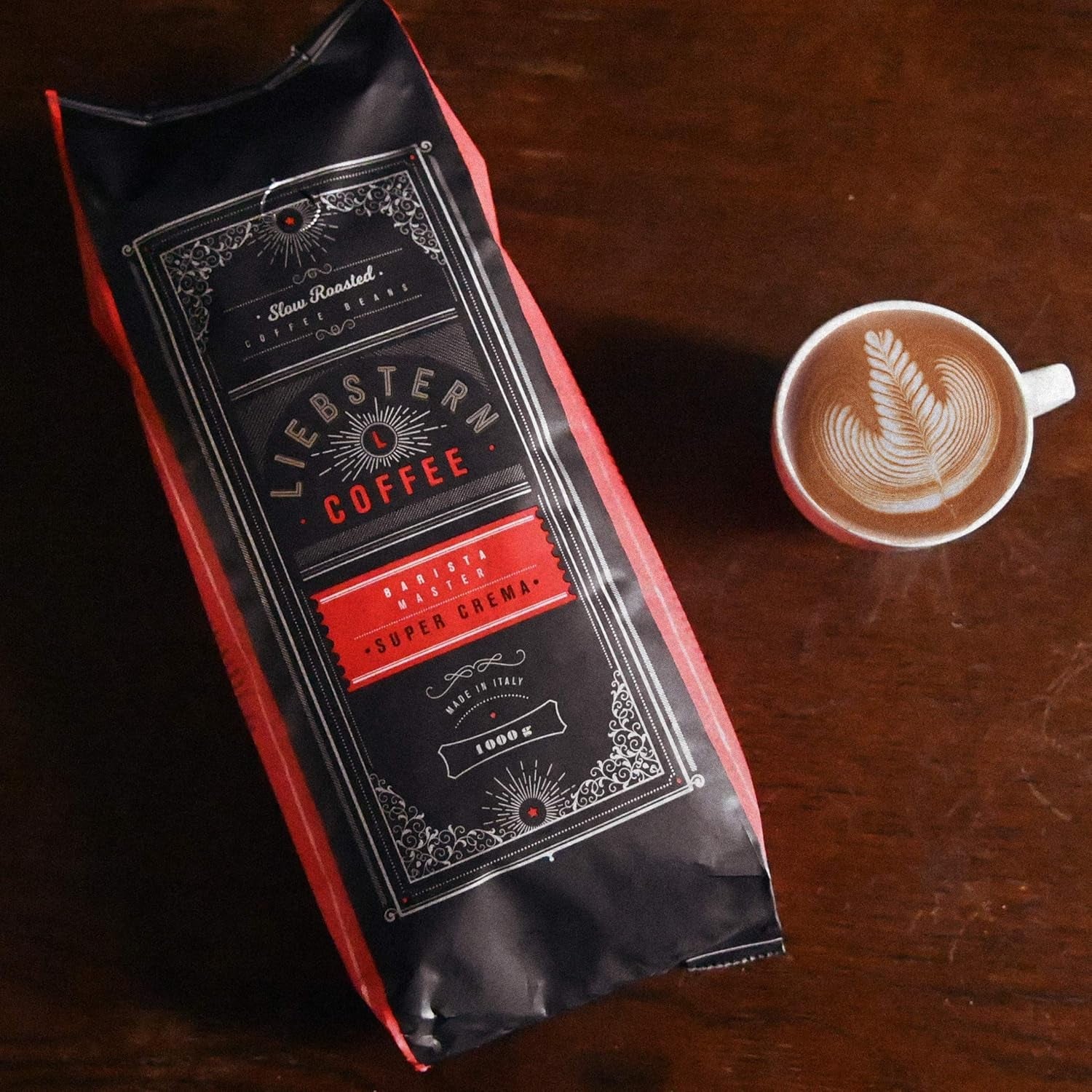 NOVINKA | LIEBSTERN KÁVA | Kávová zrna 1kg | SUPER KRÉM | Káva s extra nízkou kyselostí | Nejlepší zrnková espresso pro plně automatické stroje | Středně pečená se spoustou chuti