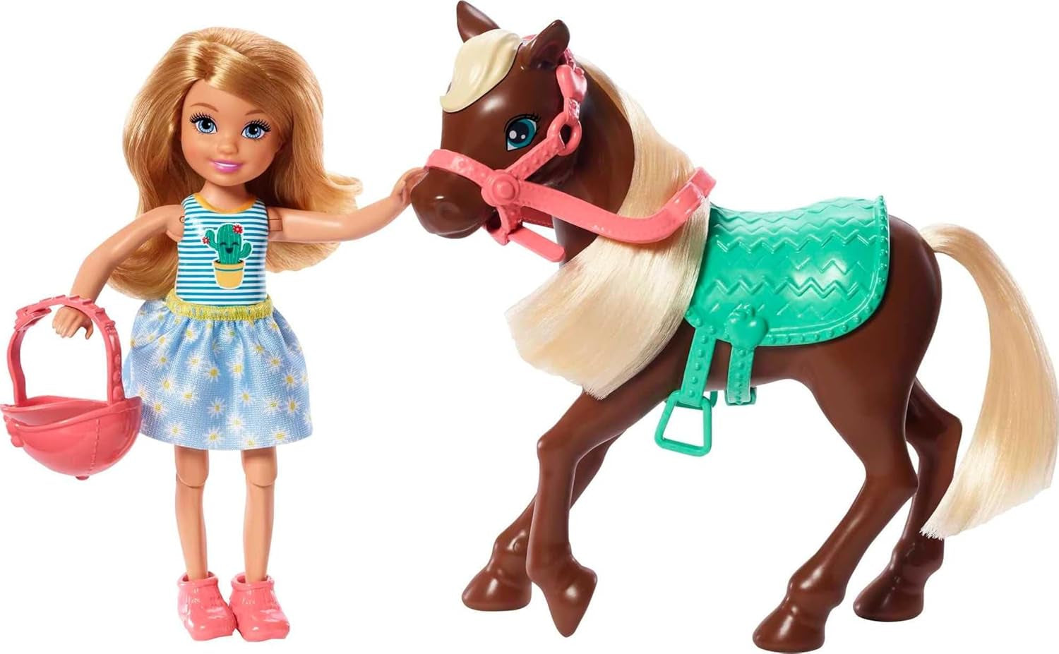 Barbie GHV78 - Hrací sada Club Chelsea s panenkou a koněm, cca. 15cm blondýnka s módou a doplňky Dárková hračka pro 3-7leté panenky Naty Shop Single
