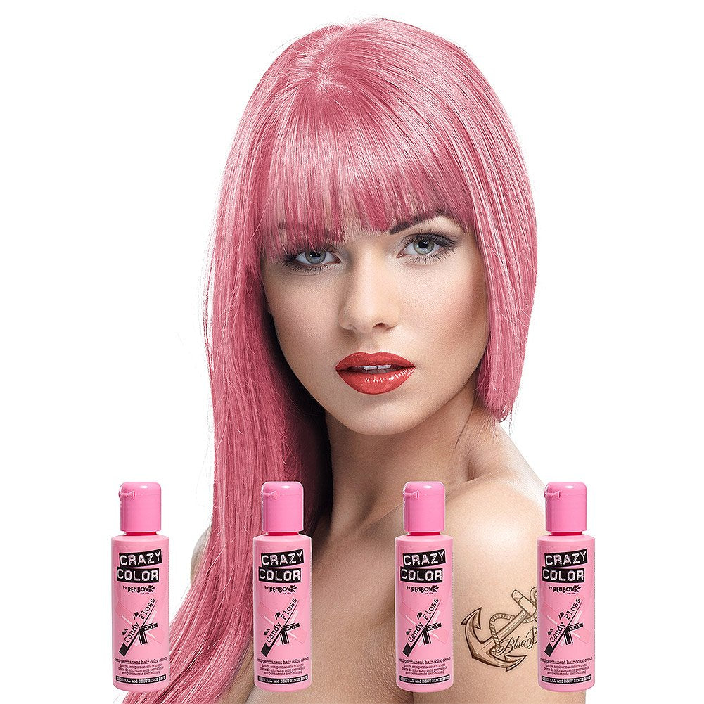 GO TOXIC UV semipermanentní krém na barvení vlasů 100 ml (1 balení) Naty Shop Candy Floss růžová barva na vlasy 100 Ml (4 balení)