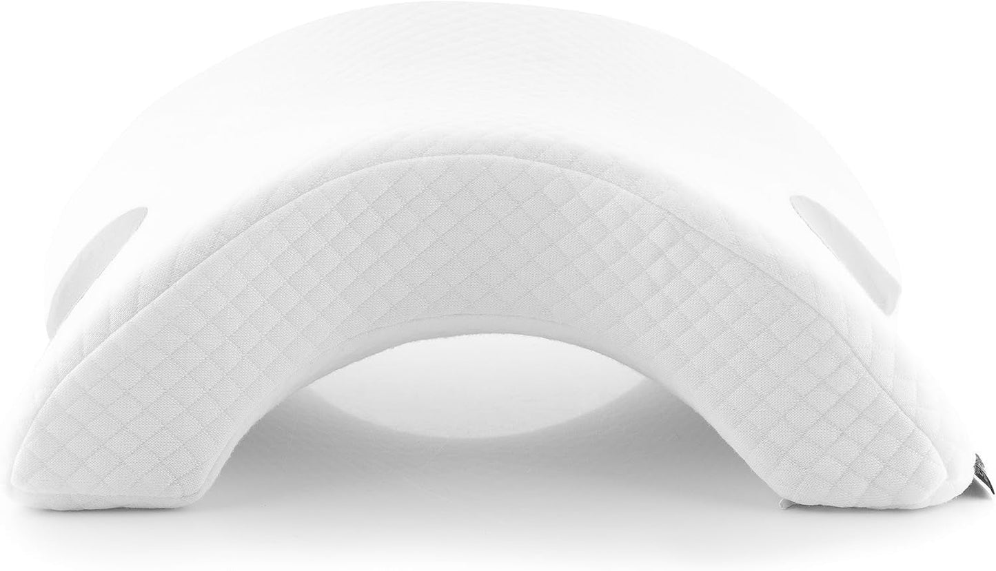 InnovaGoods – Viscoelastický krční polštář pro páry, Ergonomický design pro relaxaci páru, Paměťová pěna pro uvolnění tlaku, Snímatelný potah, Bílá, 36 x 12,5 x 30,5 cm, Paměťová pěna
