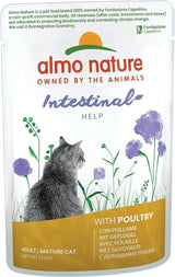 Almo Nature Functional - Intestinal Help - Mokré krmivo pro dospělé a zralé kočky s citlivými střevy - s drůbeží - podporuje mikrobiom - 70 g (balení 30 ks)