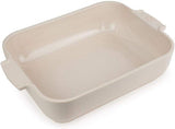 Peugeot Appolia Rechteckige Auflaufform Mit Griffen, Keramik, Schiefer / Grau, 7,2X31X21,7 Cm, Fassungsvermögen: Ca. 2 L, 60060 Formy a plechy na pečení Naty Shop Ecru