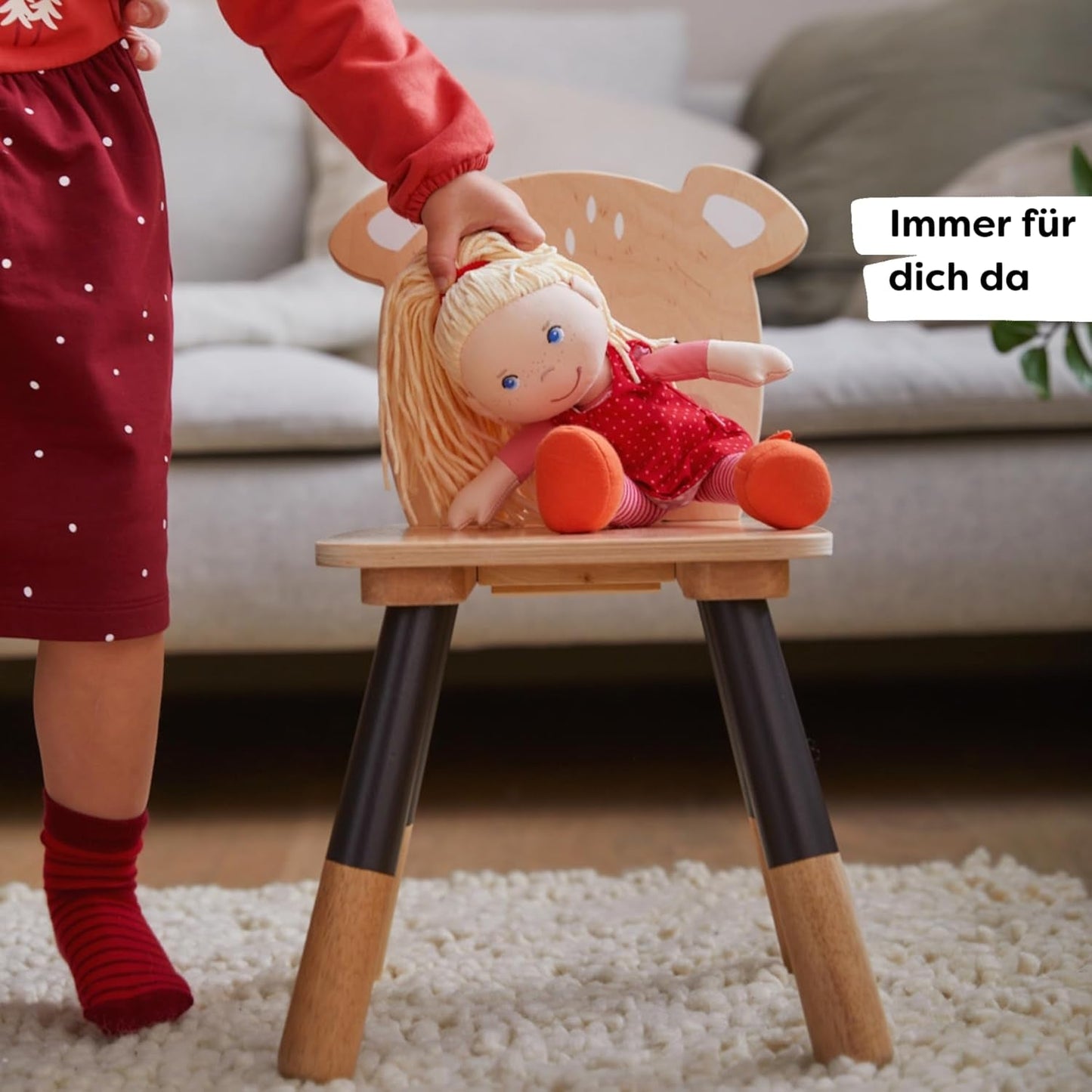 Měkká panenka HABA Annelie - Měkká panenka s upravenými vlásky - S výměnným oblečením - Od 18 měsíců - 30 cm - Lze prát - 1302108001