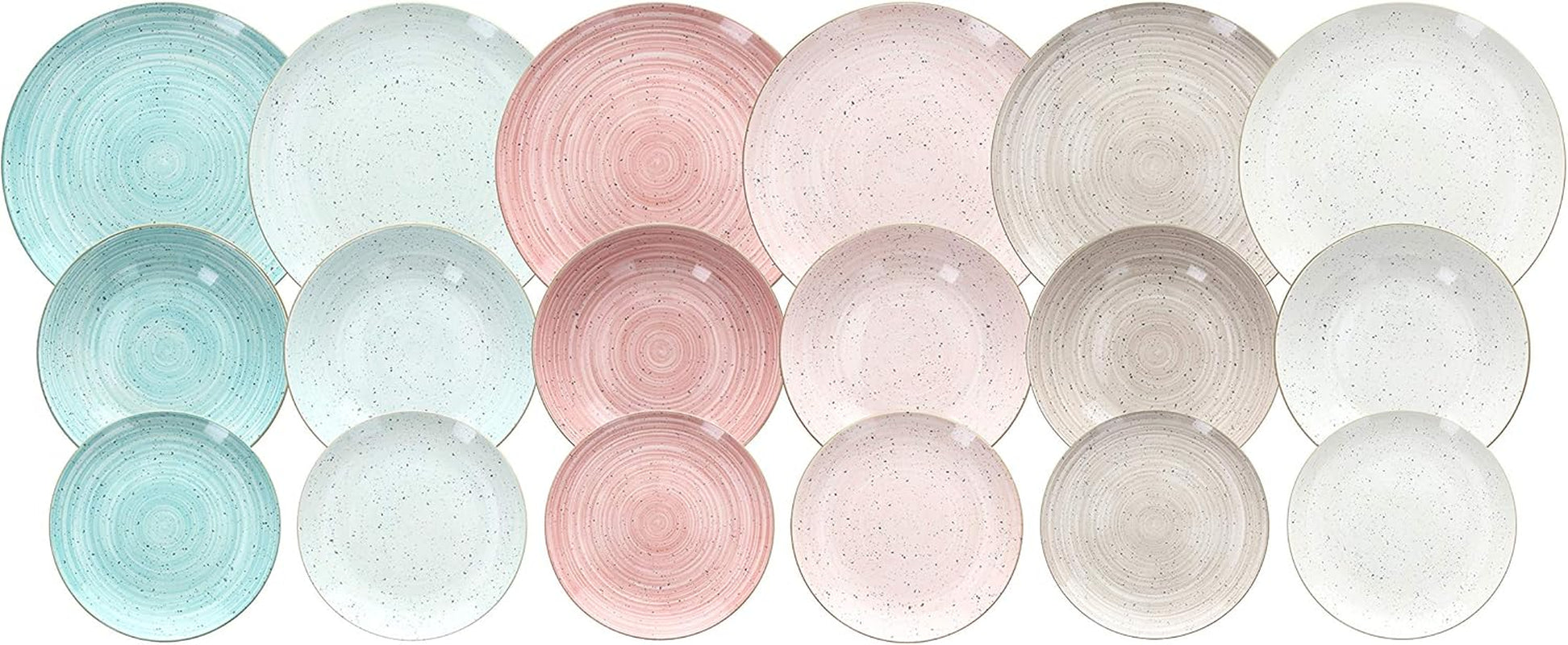 Sada nádobí Pepř Bambus pro 6 osob, 18 kusů, porcelán, vícebarevné