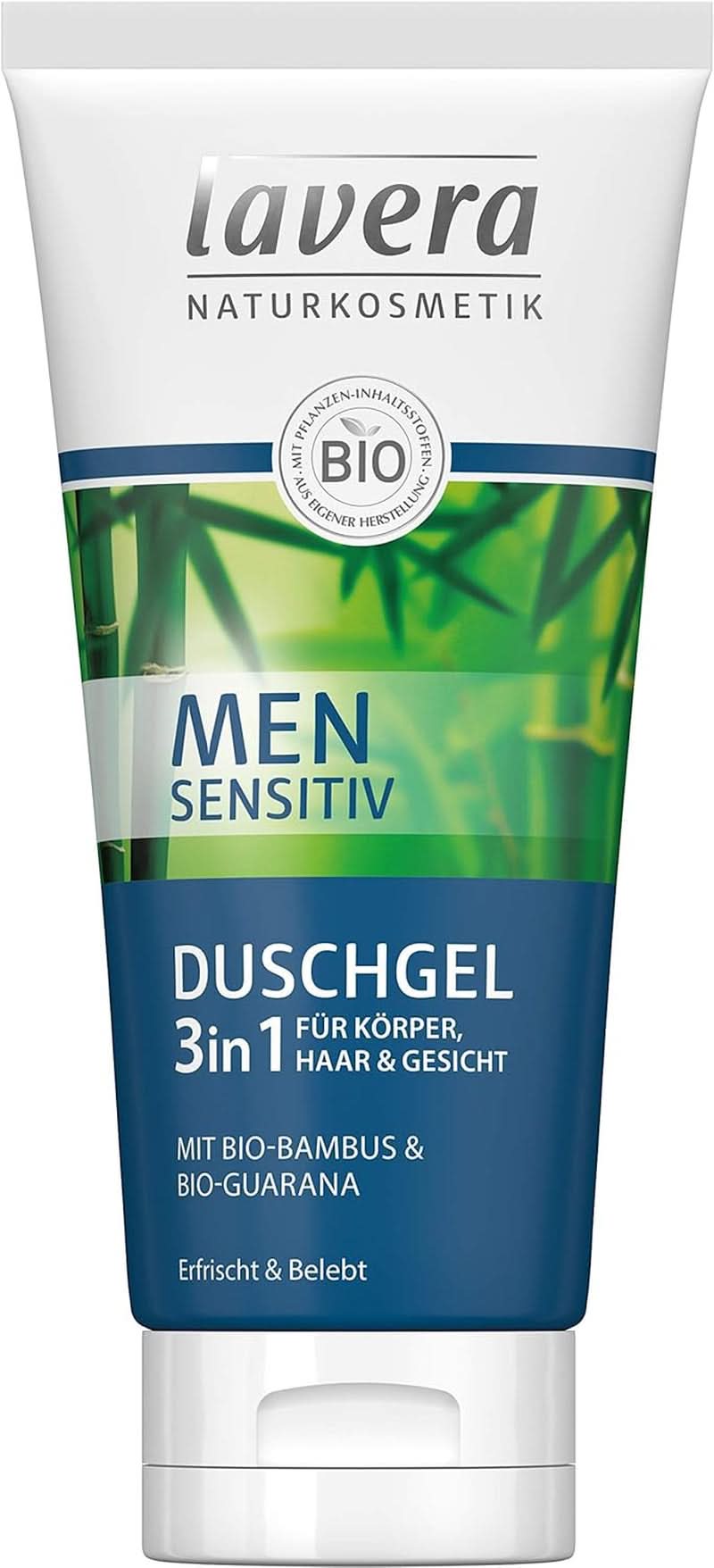 Lavera, Sprchový gel s bio bambusem a guaranou, 3v1, na pokožku, vlasy a obličej, 200 ml Sprcha a koupel Naty Shop 1