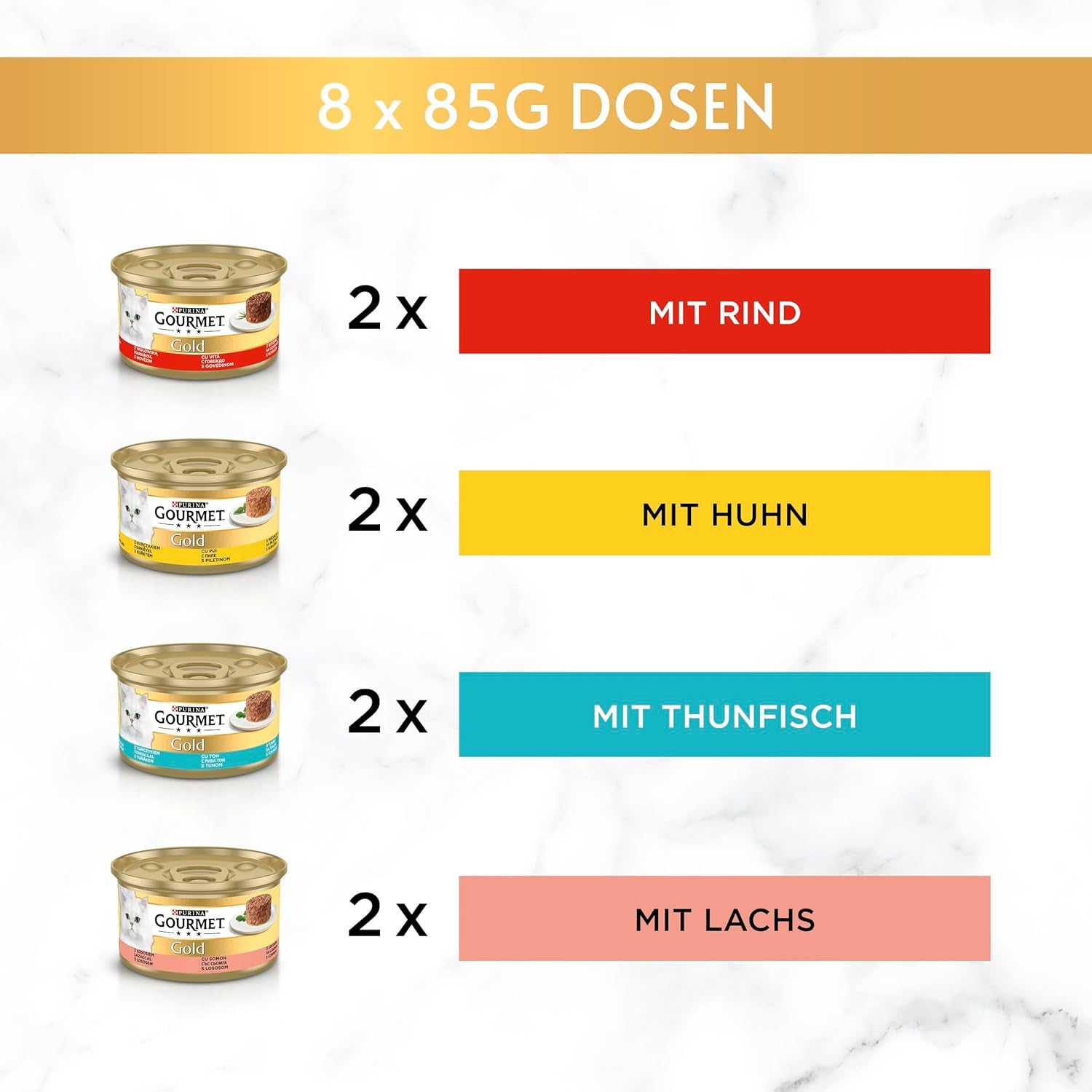 Mokré krmivo pro kočky Gourmet Gold Refined Ragout, různé směsi, balení 96 ks (96 x 85 g)