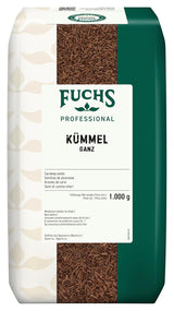 Fuchs Professional - Kümmel ganz | Ungemahlen, zum Würzen von Bratkartoffeln nebo Krautgerichten | Profi-Qualität für Großverbraucher und Gastronomie | 1 kg v recyklovatelném pytli
