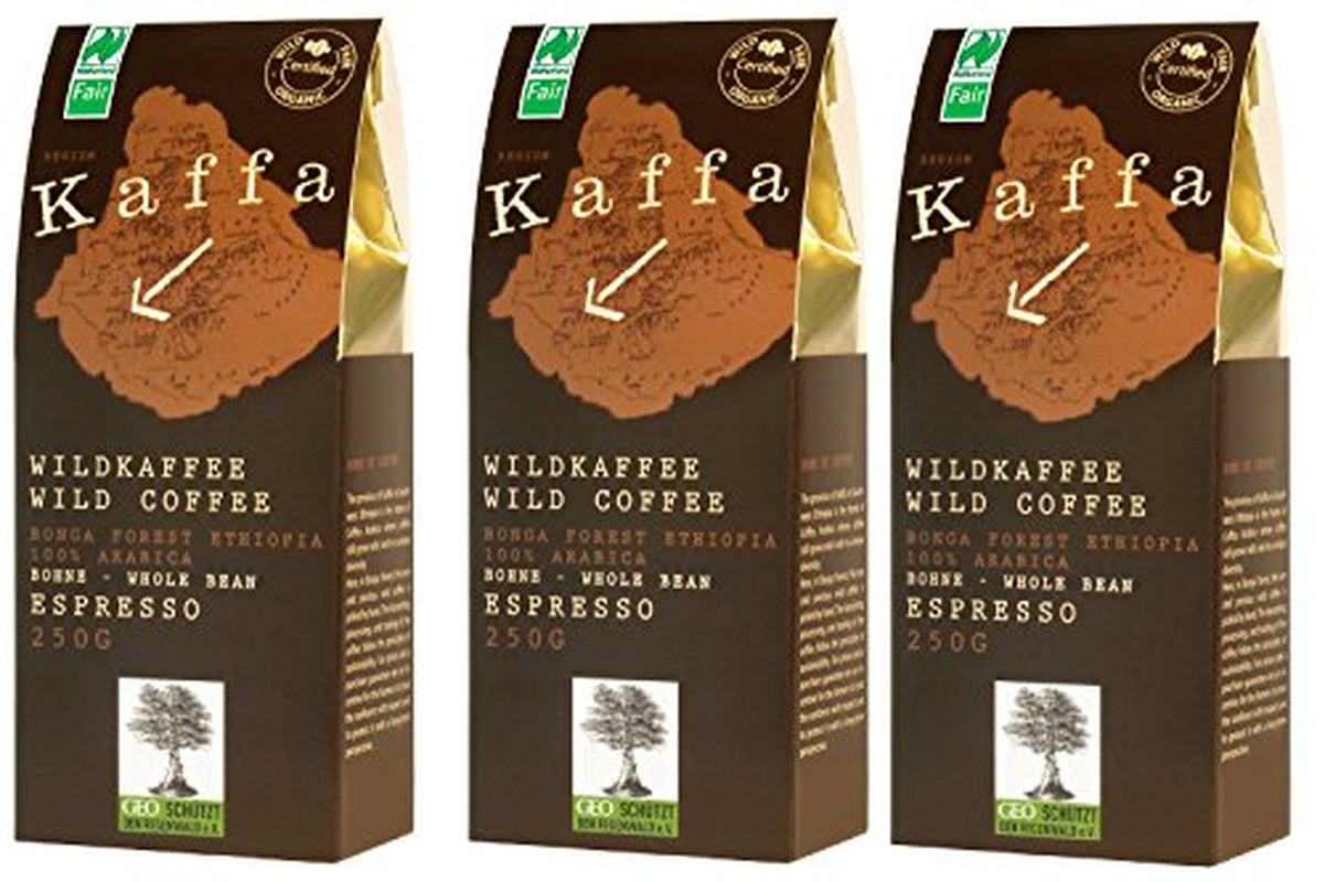 3 x Zrnková espresso Kaffa Organic Wild Coffee 250 g