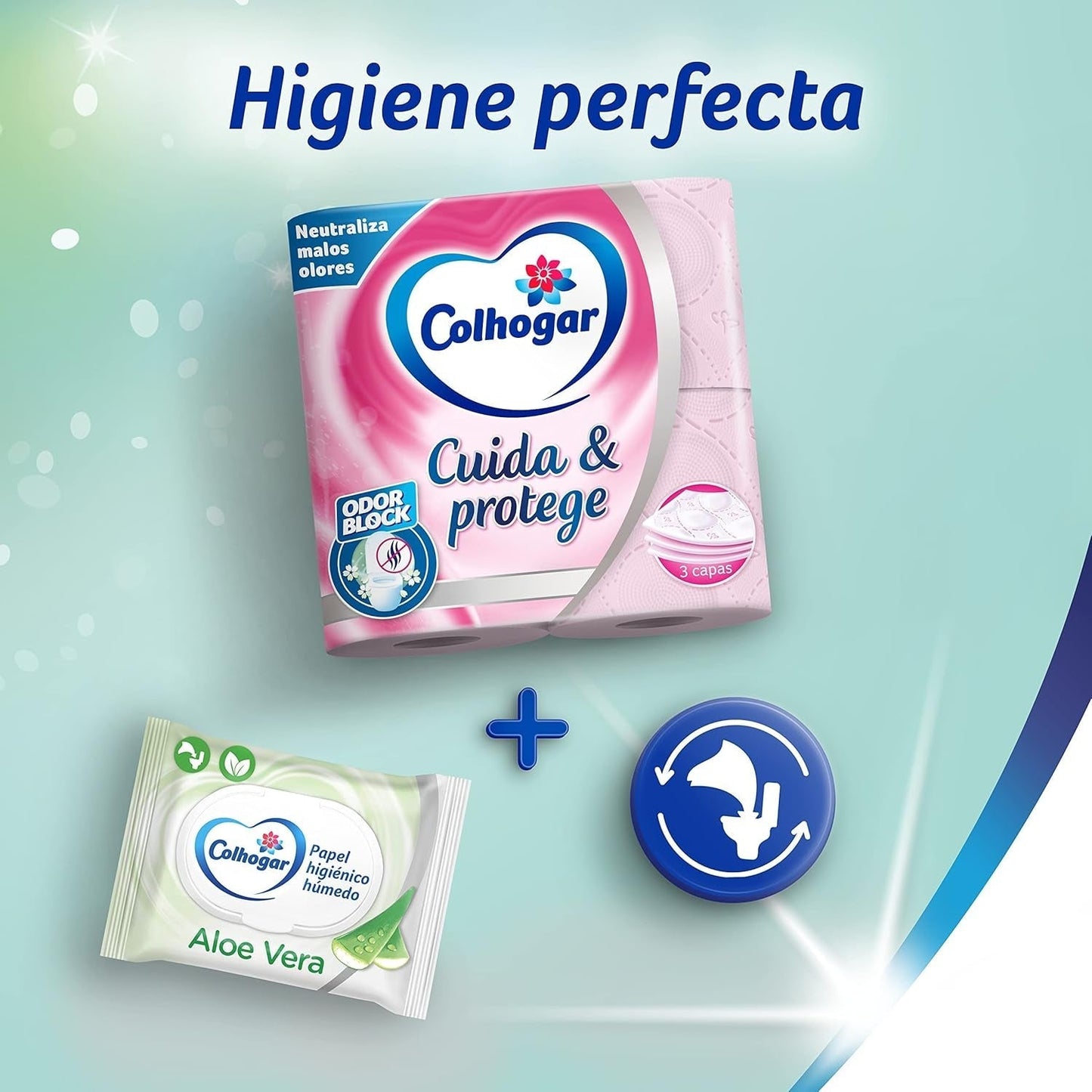 Colcasa Care & Protect 3 x 12 toaletní papír s technologií Odour Block, neutralizuje nepříjemné pachy, balení 36 rolí, 3-vrstvé, čerstvé voňavé růžové role