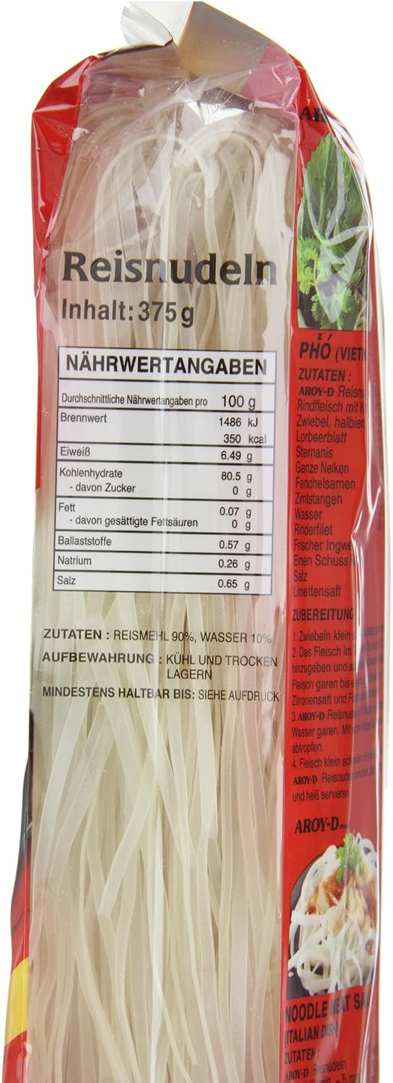 Aroy-D rýžové nudle Bezlepkové 3mm balení (1 balení x 375 g)