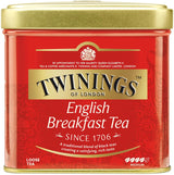 Twinings English Breakfast Tea Sypaný černý čaj v Tea Box Silný černý čaj z vysoce kvalitních čajových lístků sbíraných z nejlepších čajových plantáží na Srí Lance a Indii G, neutrální, 100 gramů