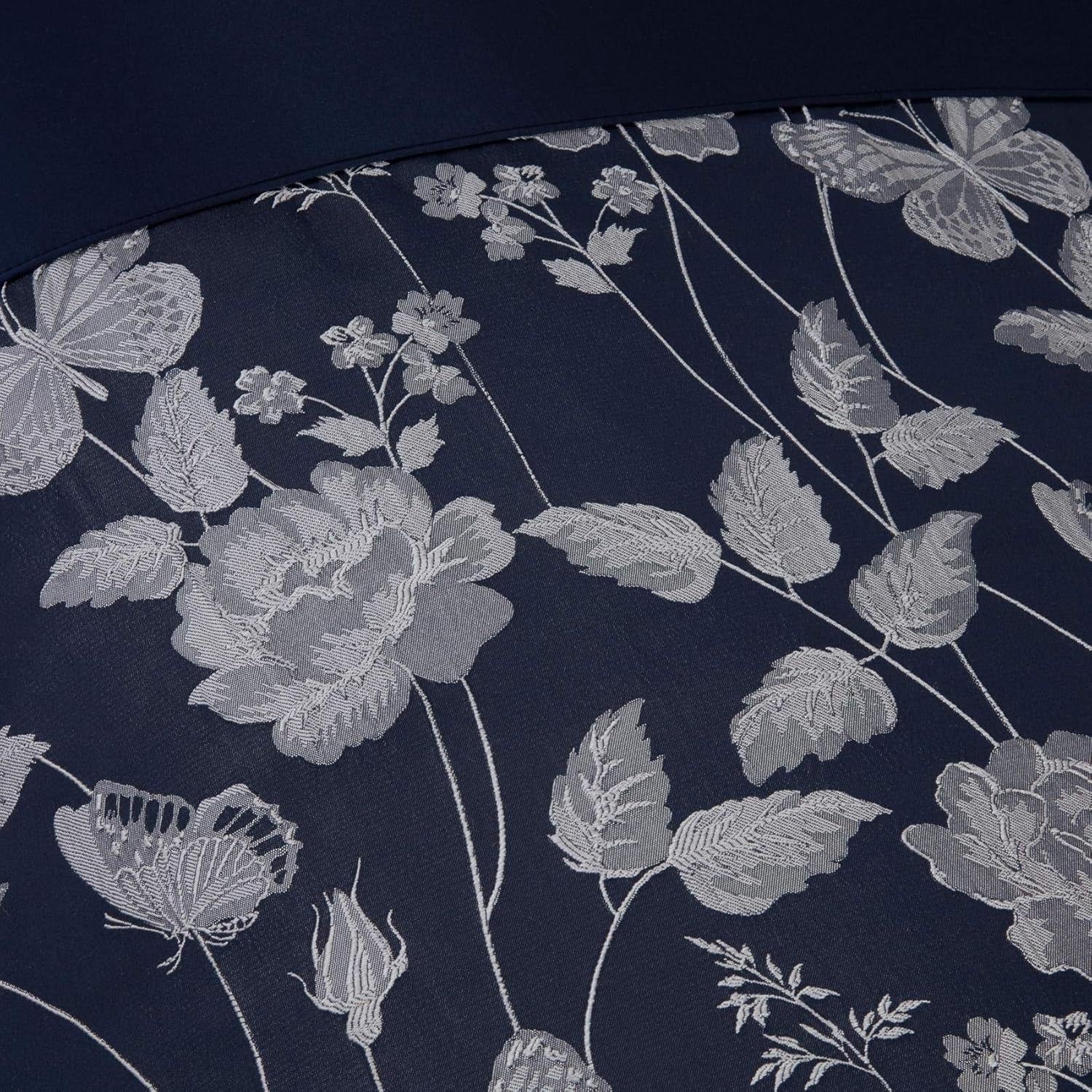 Přikrývka Butterfly Meadow pro postel Super King Size, 100% polyester, přikrývky a přikrývky v námořnické modré Naty Shop