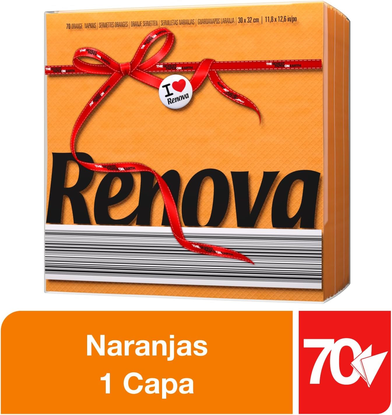 Papírové ubrousky Renova, Red Label Orange - 70 ubrousků
