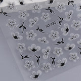 JMEOWIO 6 Blatt 3D Nálepka na nehty Blumen Nálepka na nehty Selbstklebend Nagelaufkleber 5D Stereoskopické Frühling Letní Blumen Dekorace Nageldesign Zubehör